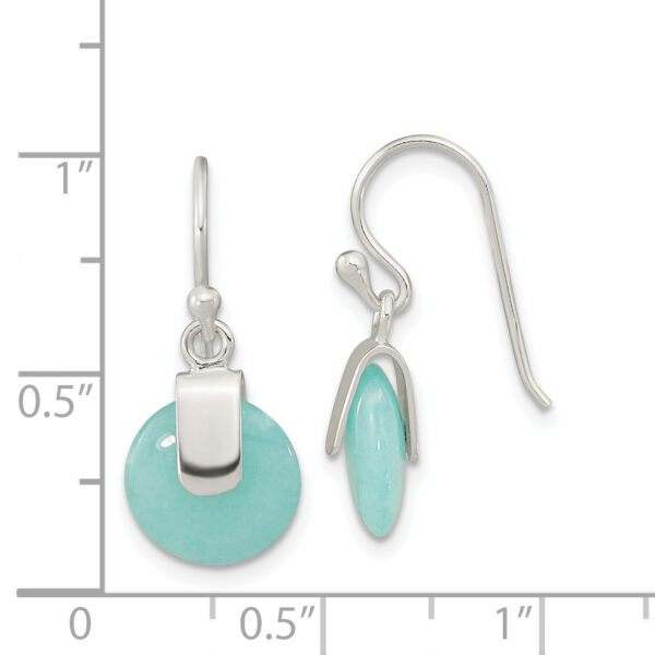 Sterling Silver Imitation Turquoise Circle Earrings - Image 3