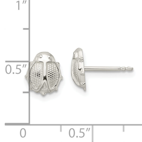 Sterling Silver Ladybug Post Earrings - Image 3