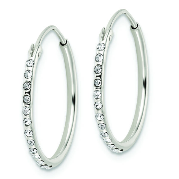 Sterling Silver Crystal Endless Hoop Earrings - Image 2