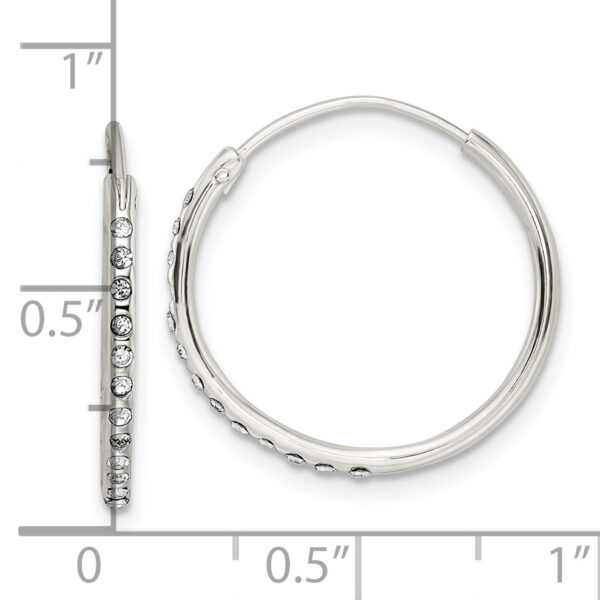 Sterling Silver Crystal Endless Hoop Earrings - Image 3