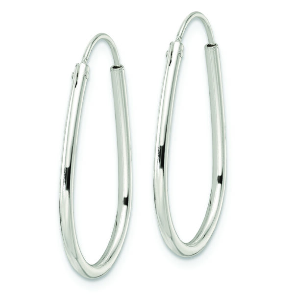 Sterling Silver Polished Endless Teardrop Hoop Earrings - Image 2