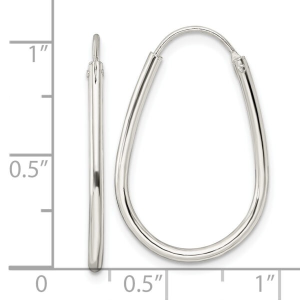 Sterling Silver Polished Endless Teardrop Hoop Earrings - Image 3