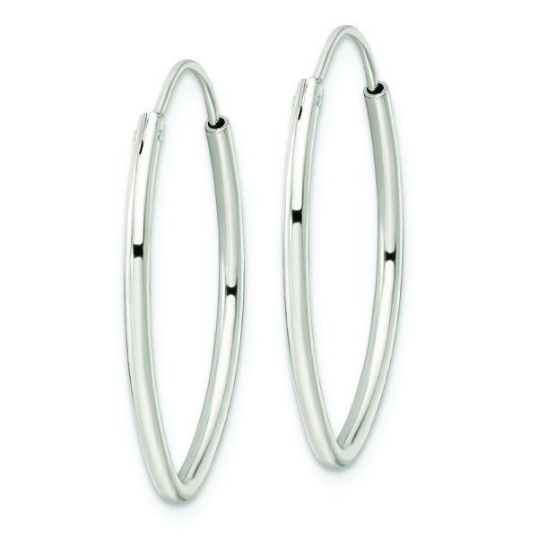 Sterling Silver Polished Endless Oval Hoop Earrings - Image 2