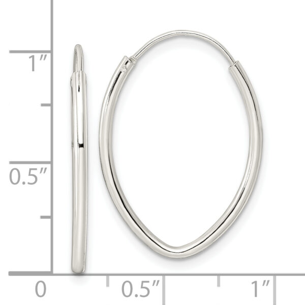 Sterling Silver Polished Endless Oval Hoop Earrings - Image 3