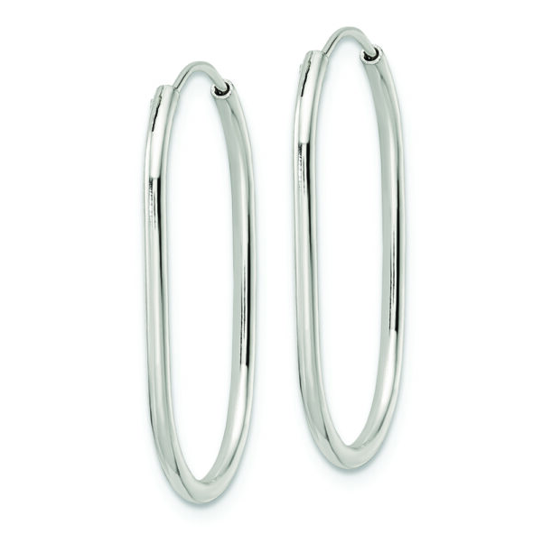 Sterling Silver Polished Endless Oblong Hoop Earrings - Image 2