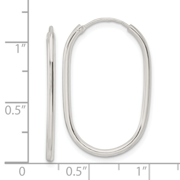 Sterling Silver Polished Endless Oblong Hoop Earrings - Image 3
