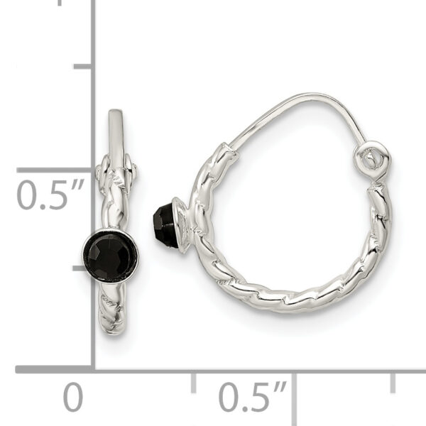 Sterling Silver Polished CZ Endless Hoop Earrings - Image 3