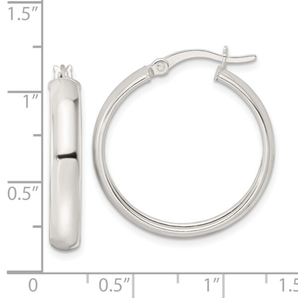 Sterling Silver Polished Hoop Earrings - Image 3