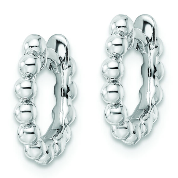 Sterling Silver RH Beaded Hoop Earrings - Image 2