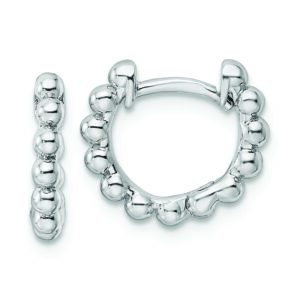 Sterling Silver RH Beaded Hoop Earrings