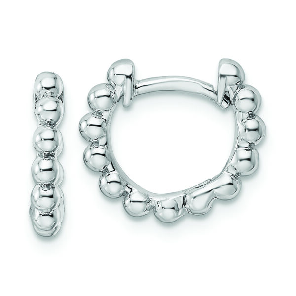 Sterling Silver RH Beaded Hoop Earrings