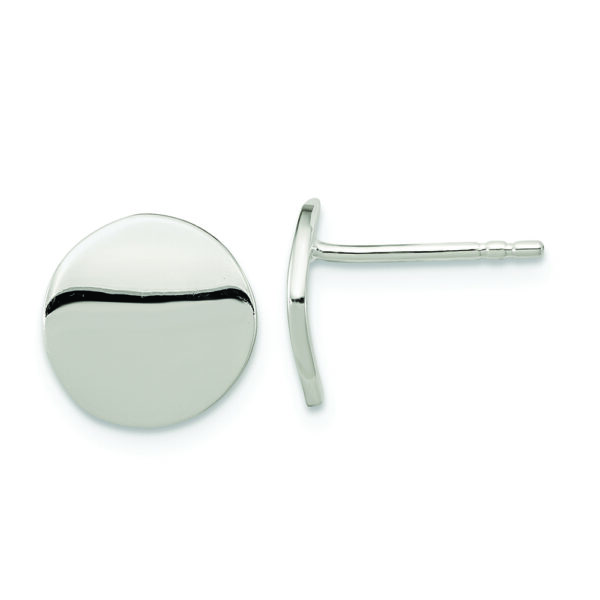 Sterling Silver Polished Flat Circle Post Earrings