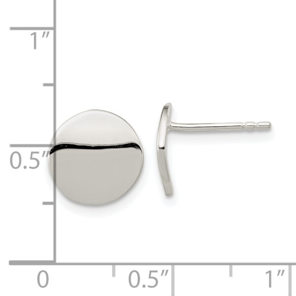 Sterling Silver Polished Flat Circle Post Earrings - Image 3