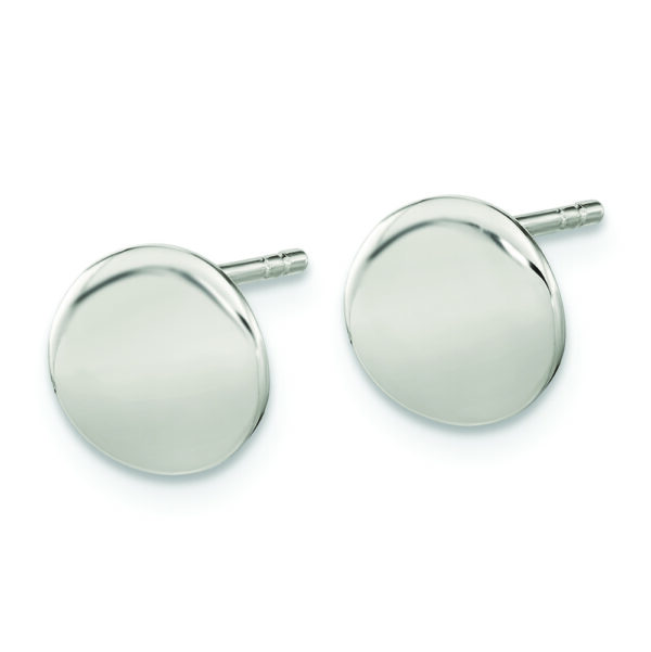 Sterling Silver Polished Flat Circle Post Earrings - Image 2