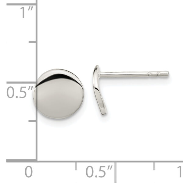 Sterling Silver Polished Flat Circle Post Earrings - Image 3