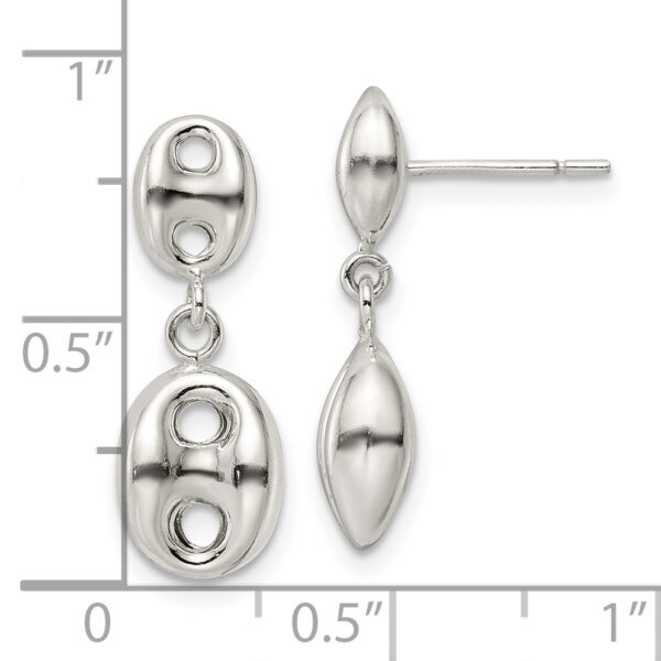 Sterling Silver Polished Oval Dangle Post Earrings - Image 3
