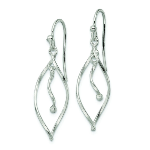 Sterling Silver Polished Twisted Fancy Dangle Earrings - Image 2