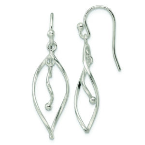 Sterling Silver Polished Twisted Fancy Dangle Earrings