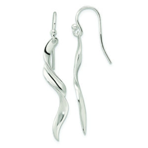 Sterling Silver Polished Twisted Dangle Earrings