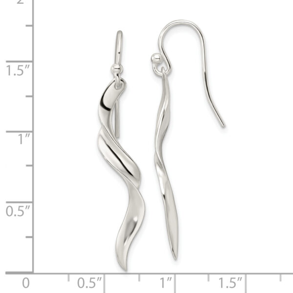 Sterling Silver Polished Twisted Dangle Earrings - Image 3