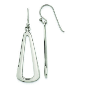 Sterling Silver Polished Teardrop Dangle Shephard Hook Earrings