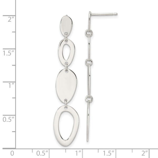 Sterling Silver Polished Fancy Ovals Post Dangle Earrings - Image 3