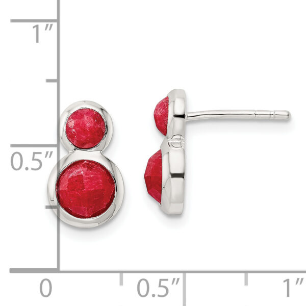 Sterling Silver Polished Red Spodumene Post Earrings - Image 3