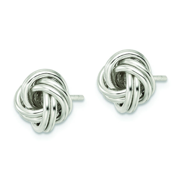 Sterling Silver Polished Love Knot Post Earrings - Image 2