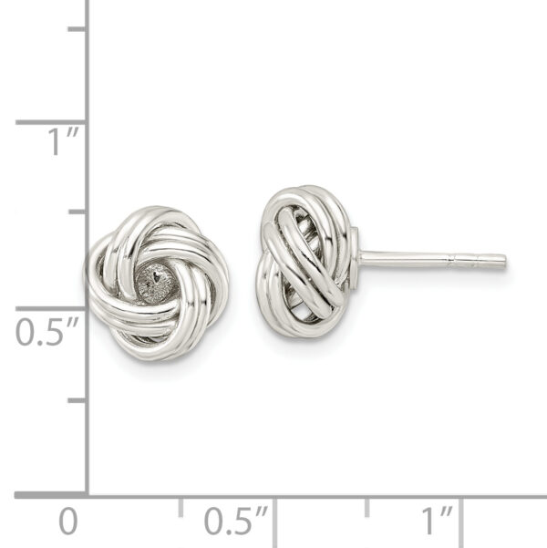 Sterling Silver Polished Love Knot Post Earrings - Image 3