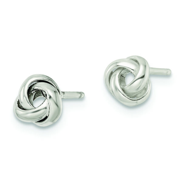 Sterling Silver Polished Love Knot Post Earrings - Image 2