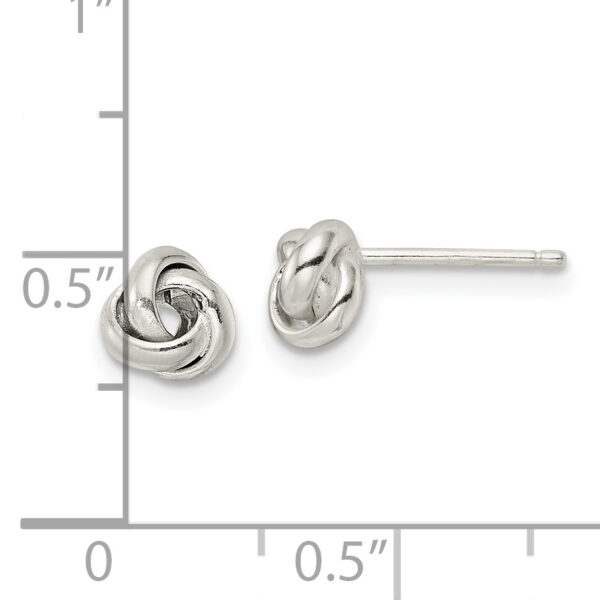 Sterling Silver Polished Love Knot Post Earrings - Image 3