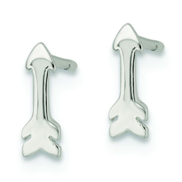 Sterling Silver Polished Tiny Arrow Post Earrings - Image 2