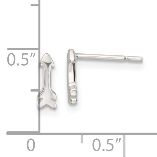 Sterling Silver Polished Tiny Arrow Post Earrings - Image 3