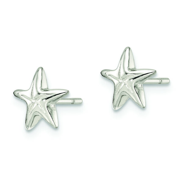Sterling Silver Polished Starfish Post Earrings - Image 2