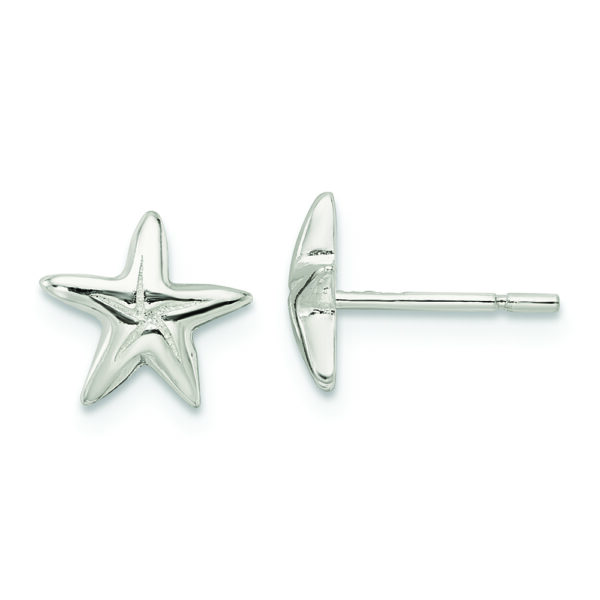 Sterling Silver Polished Starfish Post Earrings