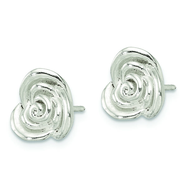Sterling Silver Polished Rose Post Earrings - Image 2