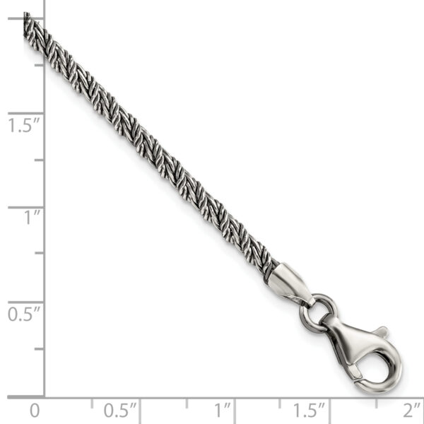 Sterling Silver Antiqued Polished Rope Bracelet - Image 2