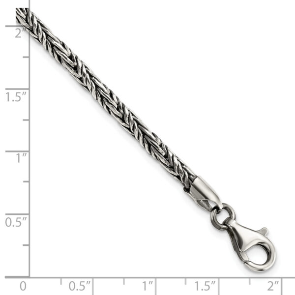 Sterling Silver Antiqued Polished Rope Bracelet - Image 2