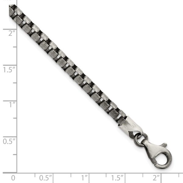 Sterling Silver Antiqued Brushed Box Bracelet - Image 2