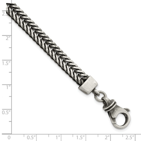 Sterling Silver Brushed Antiqued Wheat Chain Bracelet - Image 2