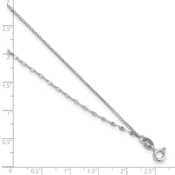 Sterling Silver 2-Strand 9in Plus 1 in Ext. Fancy Chain Anklet - Image 3