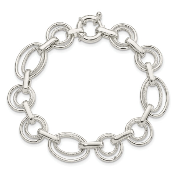 Sterling Silver Polished Fancy Link Bracelet - Image 3