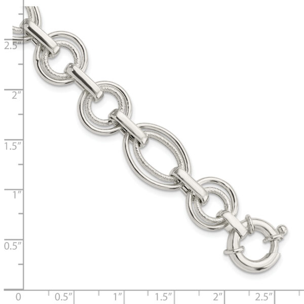 Sterling Silver Polished Fancy Link Bracelet - Image 2