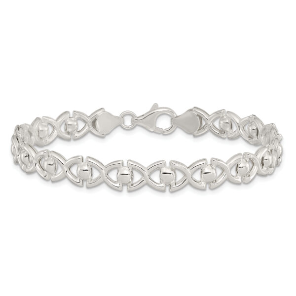 Sterling Silver Polished Fancy Link Bracelet - Image 3