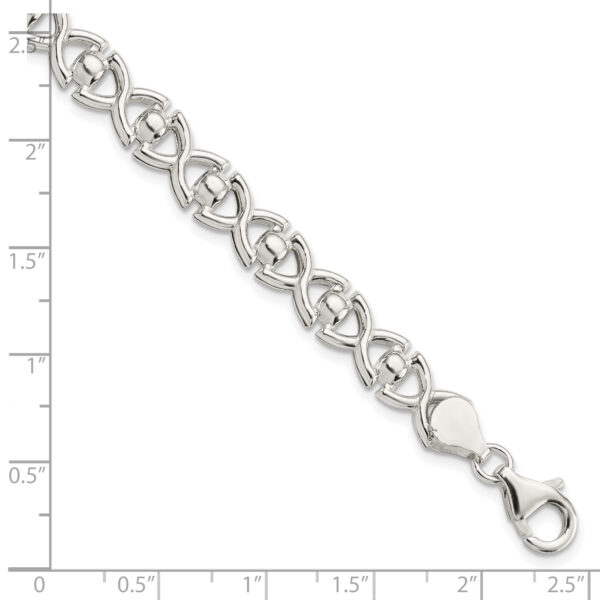 Sterling Silver Polished Fancy Link Bracelet - Image 2