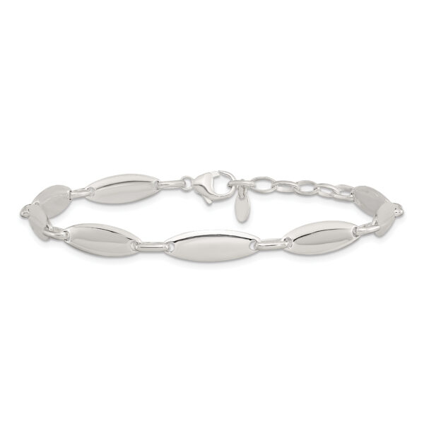Sterling Silver Polished Link w/ 1 in ext. Bracelet - Image 3