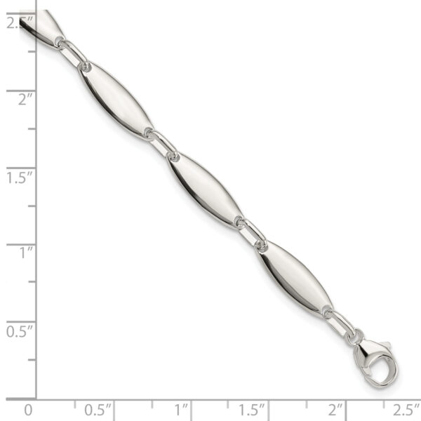 Sterling Silver Polished Link w/ 1 in ext. Bracelet - Image 2