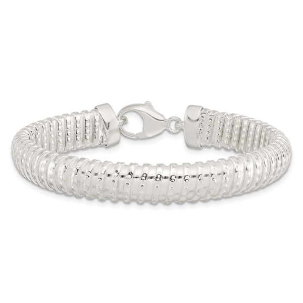 Sterling Silver Polished Textured Bracelet - Image 3