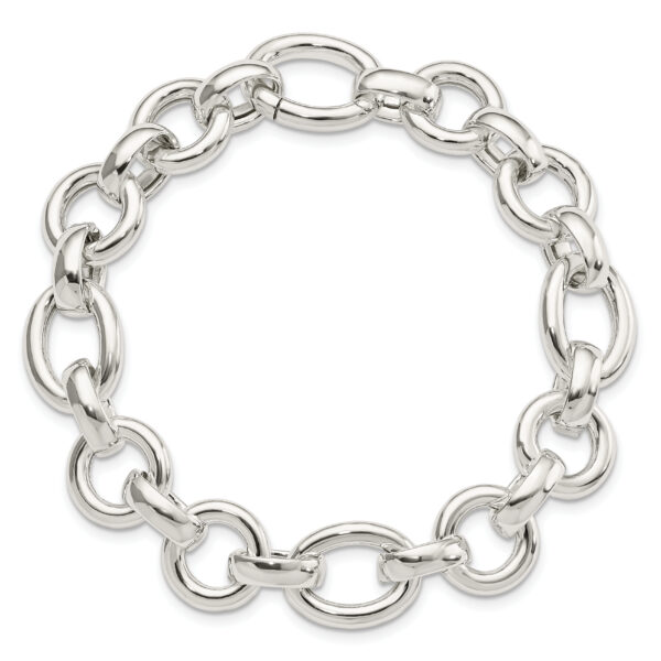 Sterling Silver Polished Fancy Link Bracelet - Image 3