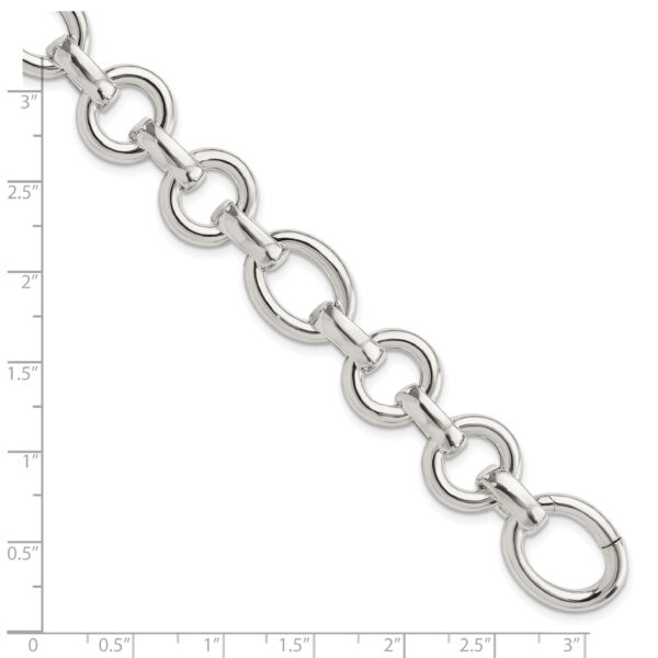 Sterling Silver Polished Fancy Link Bracelet - Image 2